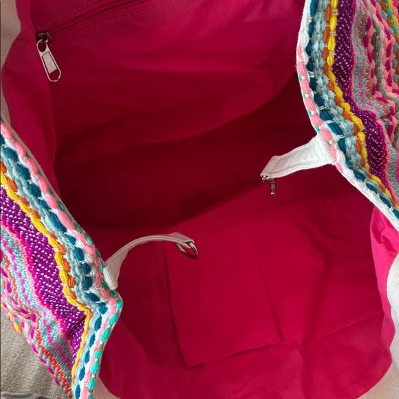 Colorful Embroidered and Beaded Tote Bag - Picture 2 of 5